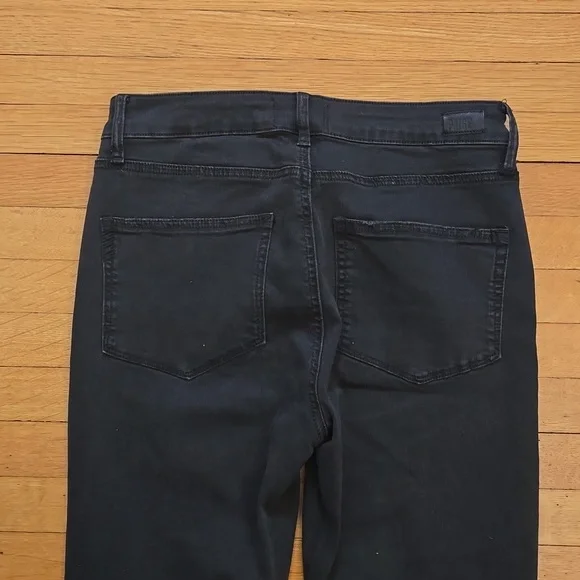 PAIGE, Hoxton, Ankle High Rise Button Fly Jeans, Black, VGUC, Women's 29 - Picture 11 of 14